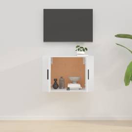 Dulap tv montat pe perete, alb extralucios, 57x34,5x40 cm, 3 image