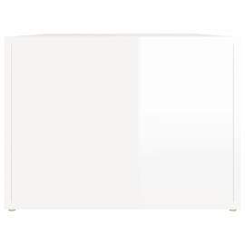Măsuță de cafea, alb extralucios, 80x50x36 cm, lemn compozit, 7 image