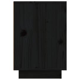 Noptiere, 2 buc., negru, 50x34x50 cm, lemn masiv de pin, 8 image