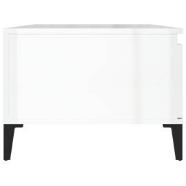 Măsuță de cafea, alb extralucios, 90x50x36,5 cm, lemn compozit, 6 image
