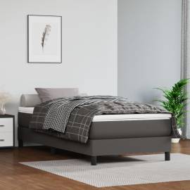 Cadru de pat box spring, gri, 90x200 cm, piele ecologică