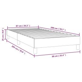 Cadru de pat box spring, gri, 90x200 cm, piele ecologică, 9 image