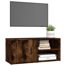 Comodă tv, stejar fumuriu, 80x31,5x36 cm, lemn prelucrat, 4 image