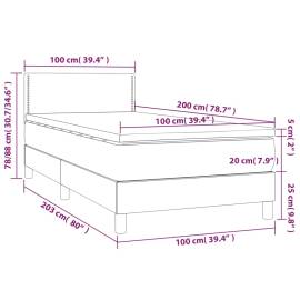 Pat box spring cu saltea, albastru, 100x200 cm, textil, 7 image