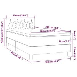 Pat box spring cu saltea, gri taupe, 100x200 cm, textil, 7 image