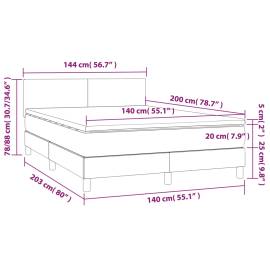 Pat continental cu saltea, crem, 140x200 cm, material textil, 7 image