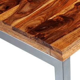 Masă de bucătărie lemn masiv sheesham birou cu picioare de oțel, 6 image