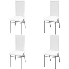 Set masă cu scaune, 5 piese, alb, 4 image