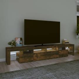 Comodă tv cu lumini led, stejar fumuriu,230x36,5x40cm, 3 image