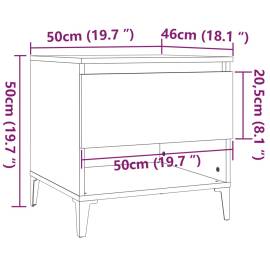 Masă laterală, alb extralucios, 50x46x5 cm, lemn compozit, 10 image