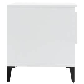 Masă laterală, alb extralucios, 50x46x5 cm, lemn compozit, 8 image