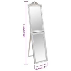 Oglindă de sine stătătoare, argintiu, 45x180 cm, 7 image