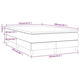 Pat box spring cu saltea, gri închis, 120x200 cm, catifea, 10 image