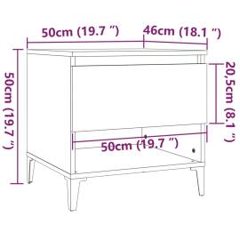 Mese laterale, 2 buc., alb, 50x46x50 cm, lemn compozit, 11 image