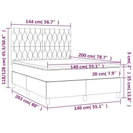 Pat box spring cu saltea, negru, 140x200 cm, catifea, 6 image