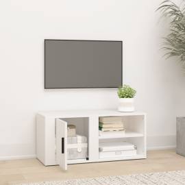Comodă tv, alb, 80x31,5x36 cm, lemn prelucrat, 3 image
