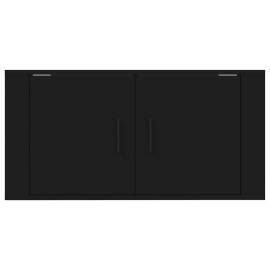 Dulap tv montat pe perete, negru, 80x34,5x40 cm, 6 image