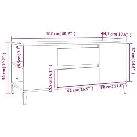 Comodă tv, stejar fumuriu, 102x44,5x50 cm, lemn prelucrat, 10 image