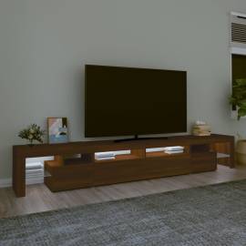 Comodă tv cu lumini led, stejar maro, 260x36,5x40 cm, 3 image