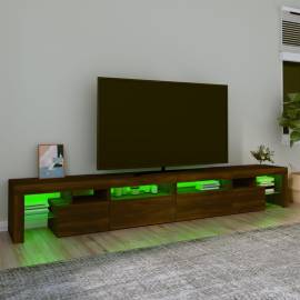 Comodă tv cu lumini led, stejar maro, 280x36,5x40 cm, 4 image