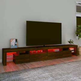Comodă tv cu lumini led, stejar maro, 280x36,5x40 cm, 5 image