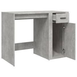 Birou, gri beton, 100x49x75 cm, lemn prelucrat, 7 image