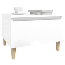 Masă laterală, alb extralucios, 50x46x35 cm, lemn compozit, 4 image