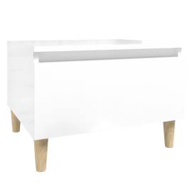 Masă laterală, alb extralucios, 50x46x35 cm, lemn compozit, 2 image