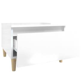 Masă laterală, alb extralucios, 50x46x35 cm, lemn compozit, 7 image