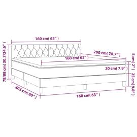 Pat box spring cu saltea, crem, 160x200 cm, material textil, 7 image