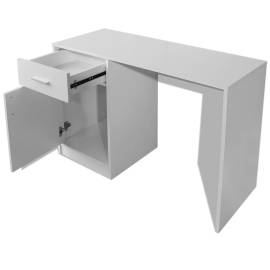 Birou cu sertar și dulap, 100 x 40 x 73 cm, alb, 5 image
