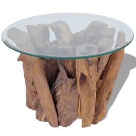 Măsuță de cafea din lemn de tec solid, 60 cm, 5 image