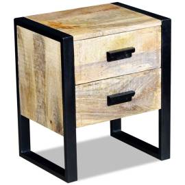 Masă laterală cu 2 sertare din lemn solid de mango, 43x33x51 cm, 2 image