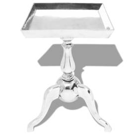 Masă laterală pătrată din aluminiu, argintiu, 2 image