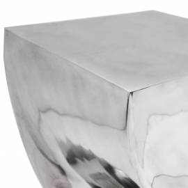 Scaun/masă laterală cu formă răsucită, aluminiu, argintiu, 5 image