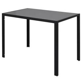 Set masă și scaune de bucătărie, cinci piese, negru, 4 image