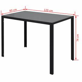 Set masă și scaune de bucătărie 7 piese, negru, 7 image