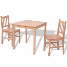 Set masă și scaune din lemn de pin, 3 piese, 2 image