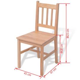 Set masă și scaune din lemn de pin, 3 piese, 8 image