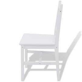 Set masă și scaune din lemn de pin, 7 piese, alb, 6 image