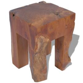 Taburet, lemn de tec masiv, 4 image