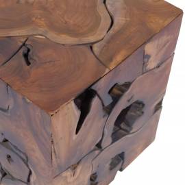 Taburet, lemn de tec masiv, 9 image