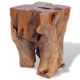 Taburet, lemn de tec masiv, 3 image