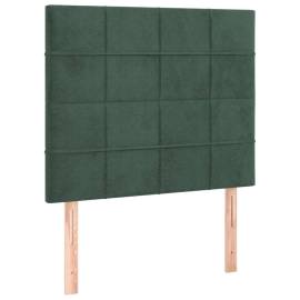 Pat box spring cu saltea, verde închis, 100x200 cm, catifea, 6 image