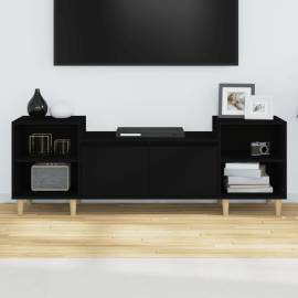 Comodă tv, negru, 160x35x55 cm, lemn prelucrat, 3 image