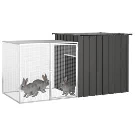 Coteț pentru iepuri, antracit, 200x91x100 cm, oțel galvanizat, 2 image