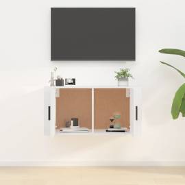 Dulap tv montat pe perete, alb extralucios, 80x34,5x40 cm, 3 image
