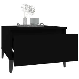 Masă laterală, negru, 50x46x35 cm, lemn compozit, 5 image
