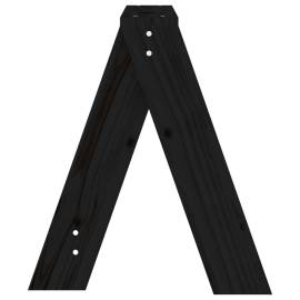 Scaune, 2 buc., negru, 40x40x45 cm, lemn masiv de pin, 7 image