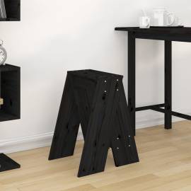 Scaune, 2 buc., negru, 40x40x60 cm, lemn masiv de pin, 3 image